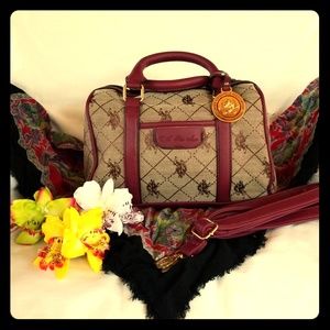 U.S. Polo Assn. Bordeaux Jacquard Mini Satchel
